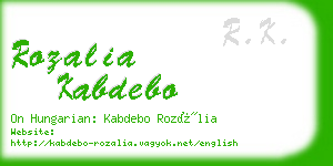 rozalia kabdebo business card